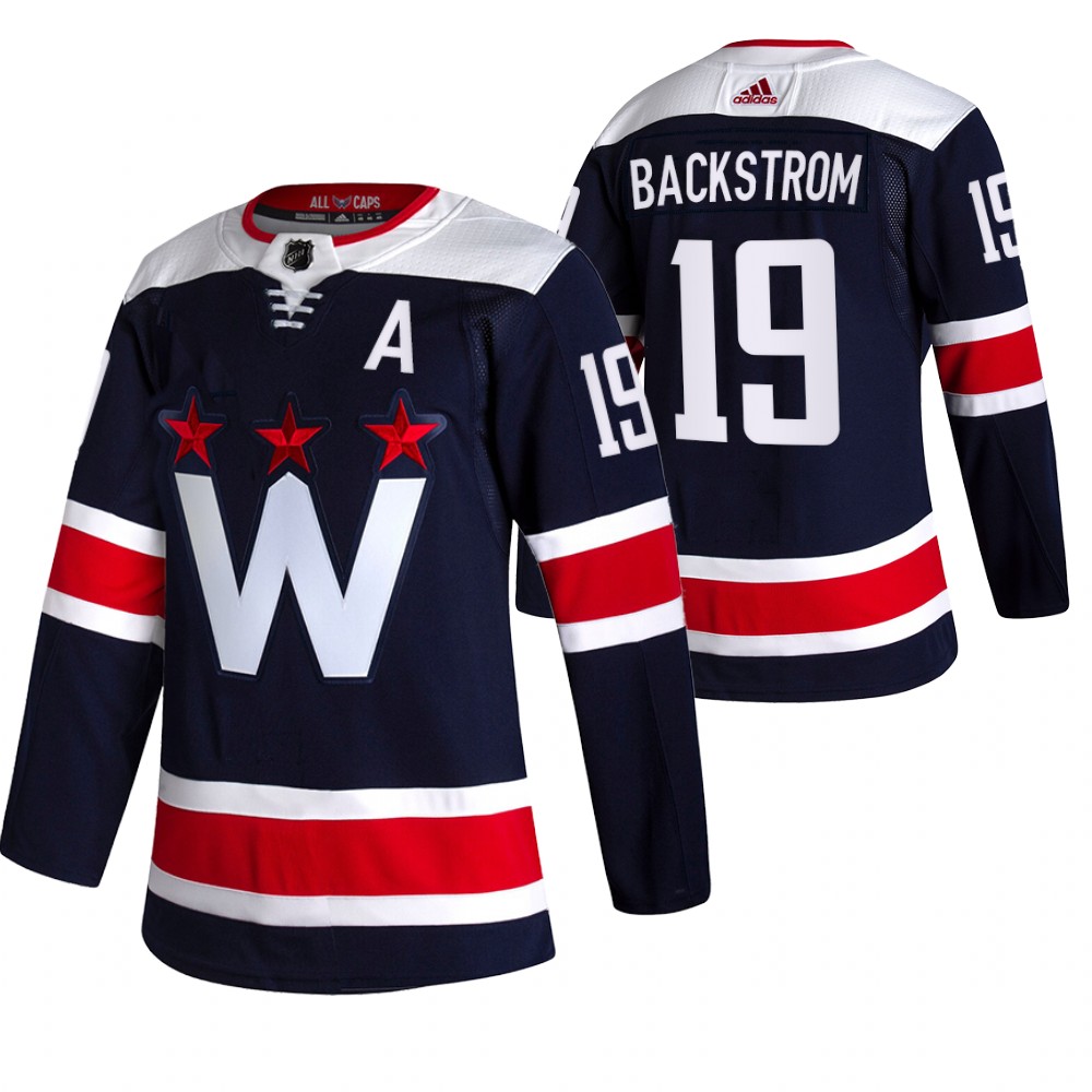 Men's Washington Capitals #19 Nicklas Backstrom Navy Pro Stitched Jersey